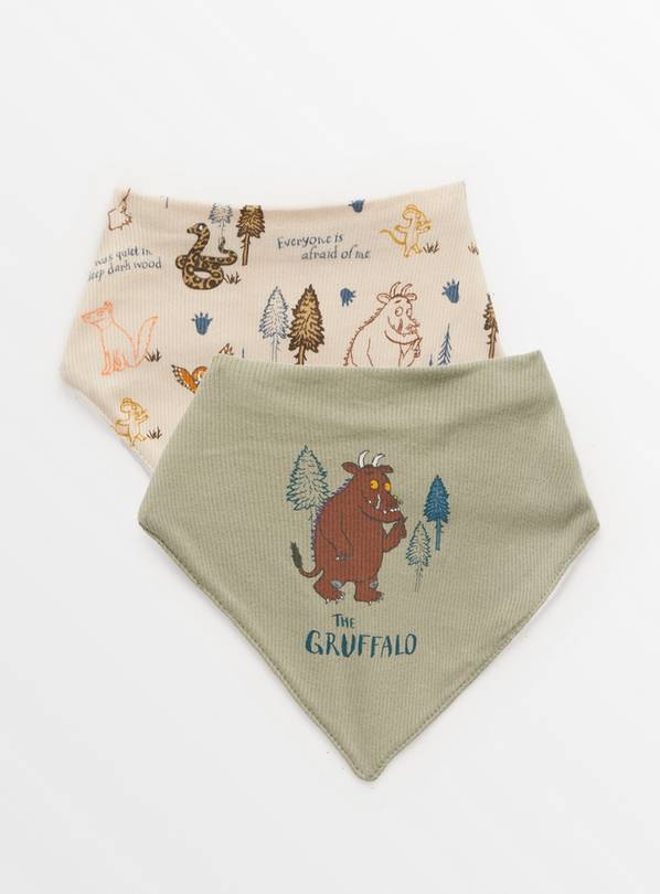 Gruffalo Beige & Khaki Hanky Bibs 2 Pack One Size