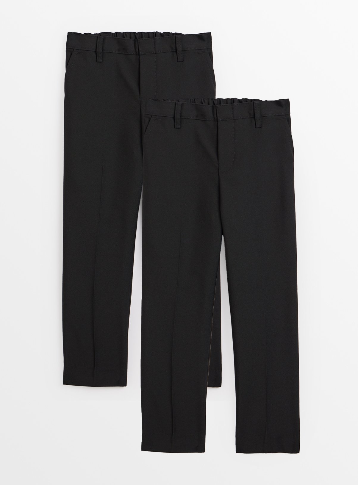 Black Reinforced Knee Extendable Hem Trousers 2 Pack 10 years - Image 1 thumbnail