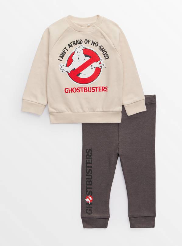 Halloween Ghostbusters Beige Sweatshirt & Brown Leggings Set 3-6 months