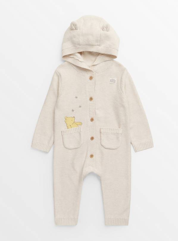 Disney Winnie The Pooh Knitted Hooded Romper 3-6 months