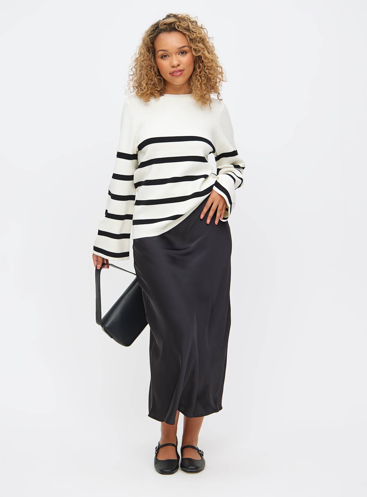 White Relaxed Stripe Crew Neck Jumper 10 - Image 2