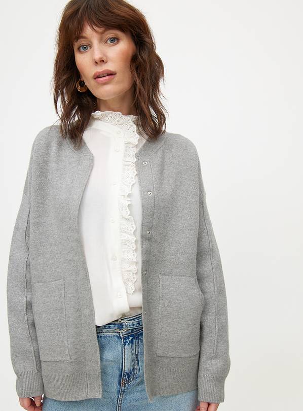 Grey Knitted Bomber Jacket 10