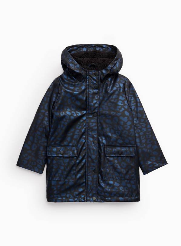 Black Leopard Print Mac Coat 5-6 years