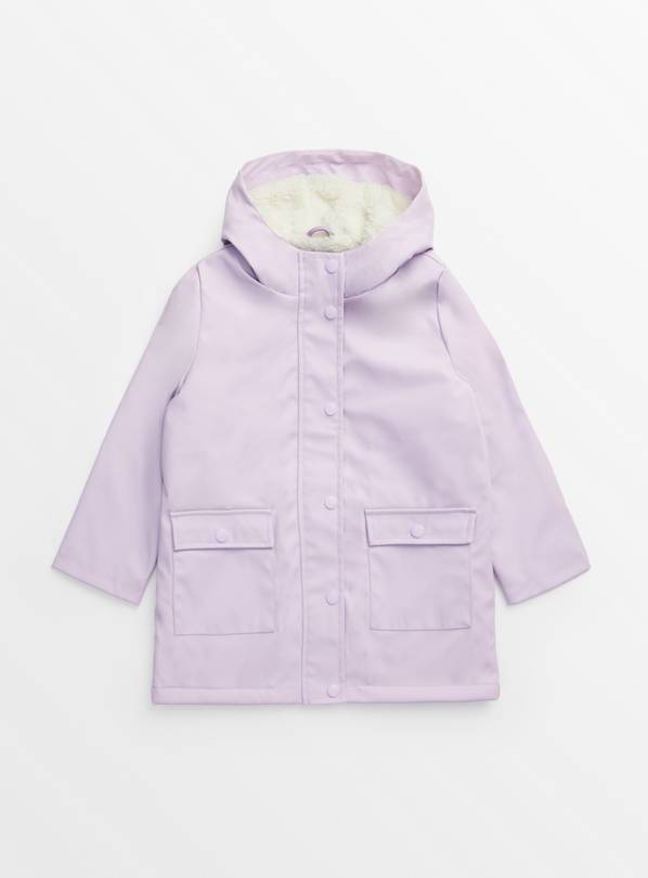 Lilac Fleece Lined Mac Coat 3-4 years