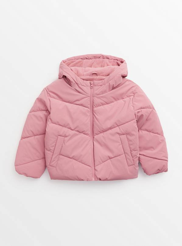 Buy Pink Hooded Puffer Coat 5 6 years Coats and jackets Tu