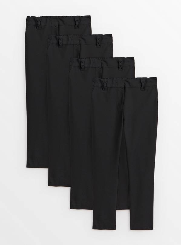 2 Pack Black 'Dress with Ease' Trousers with Reinforced Knees & Extendable Hems 11 years