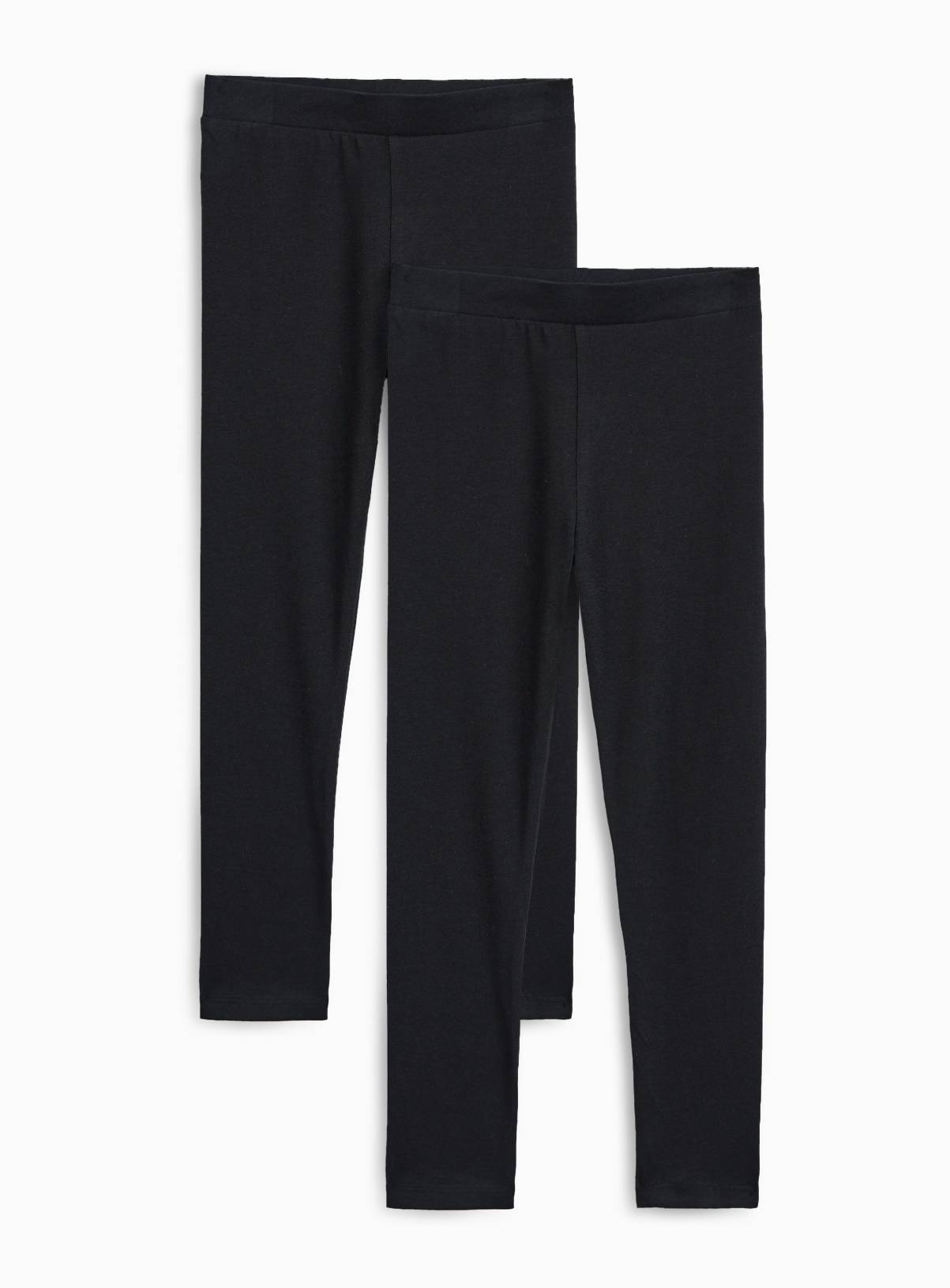 Black Cotton Rich Leggings 2 Pack 4 years - Image 1