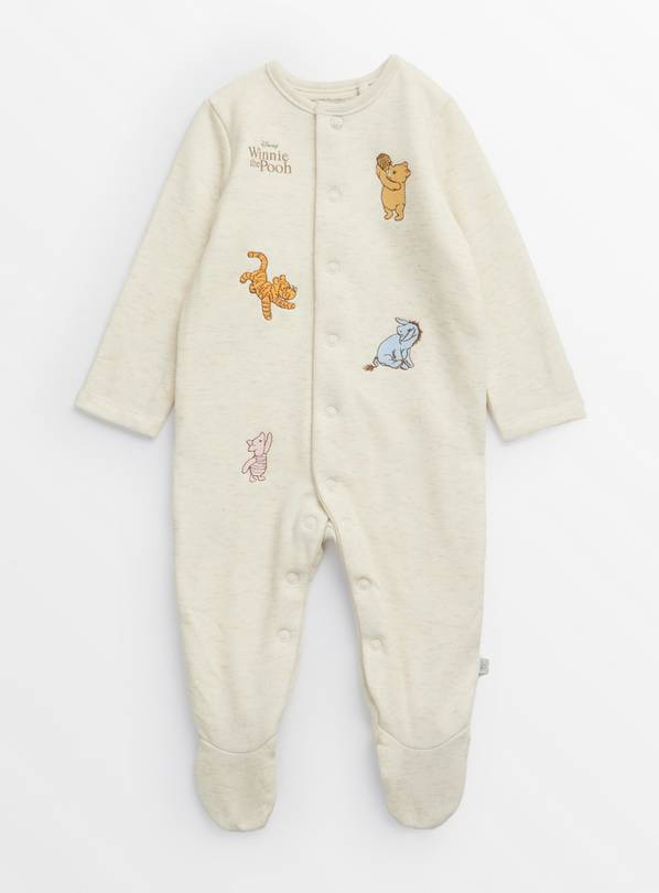 Disney Winnie The Pooh Beige  Fleece Lined Sleepsuit Newborn