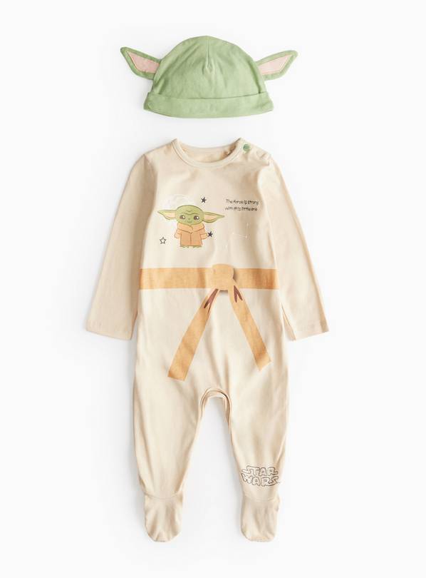 Star Wars Halloween Novelty Yoda Print Sleepsuit & Hat Set 3-6 months