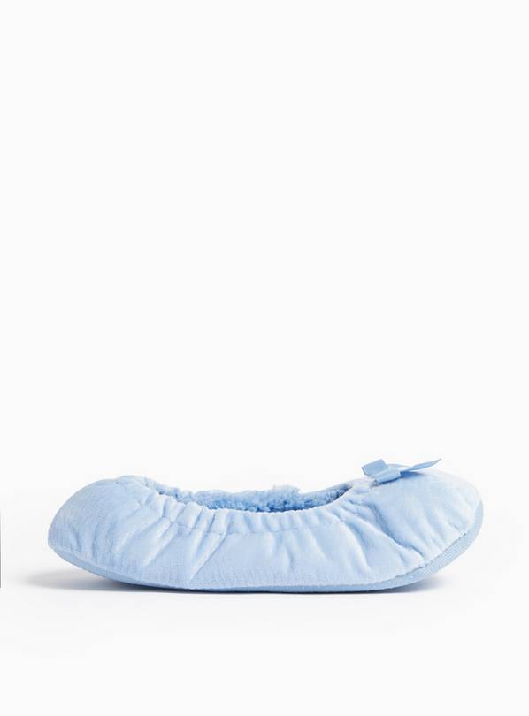 Buy Blue Bow Ballerina Slippers L Slippers Argos
