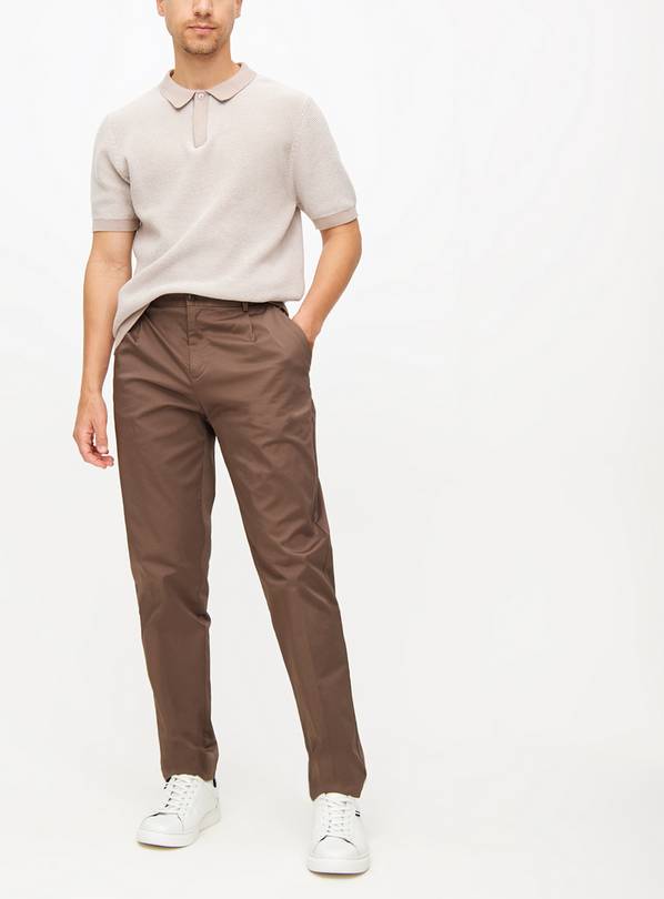 Neutral Sateen Trousers 34R