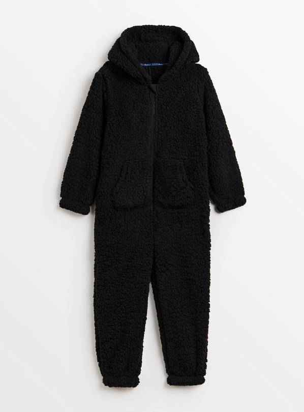 Mini Me Black Borg Fleece Hooded All-In-One 8-9 years