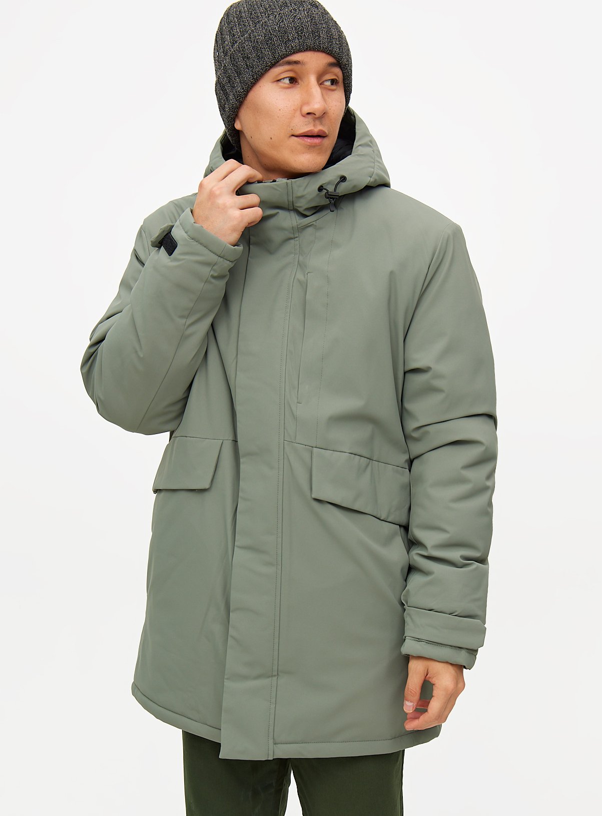 Light Green Parka Coat L