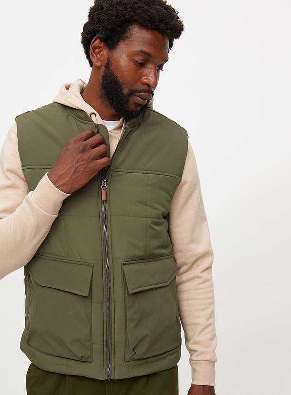 Khaki Lightweight Quilted Gilet XL