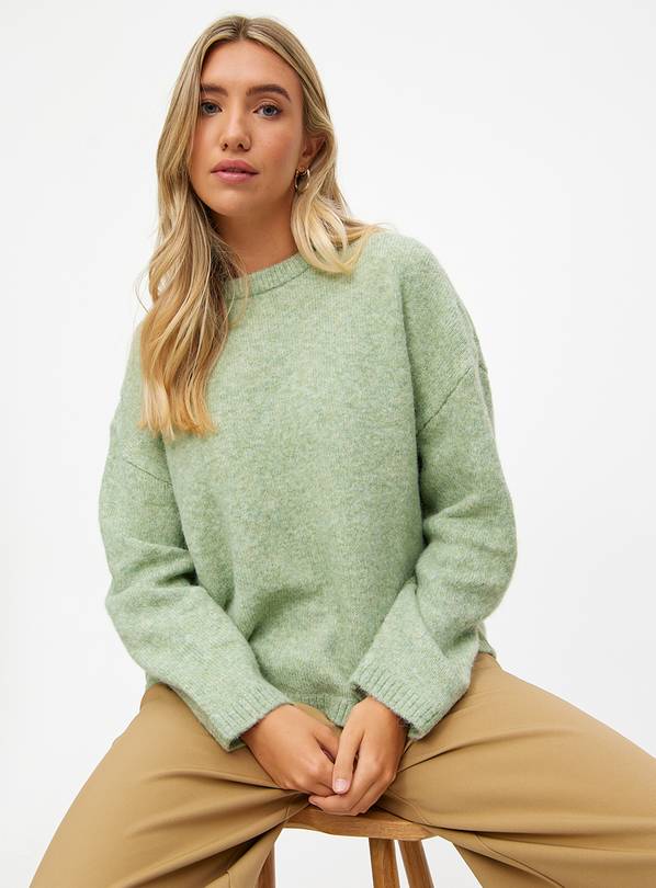 Green Relaxed Crew Neck Jumper 12