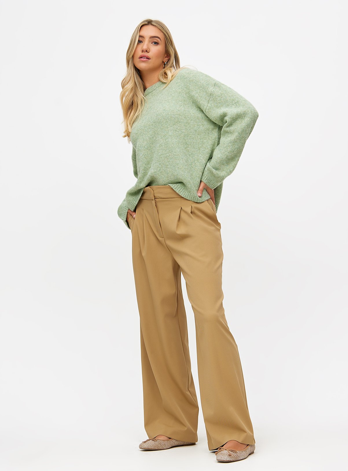 Green Relaxed Crew Neck Jumper 10 - Image 2 thumbnail