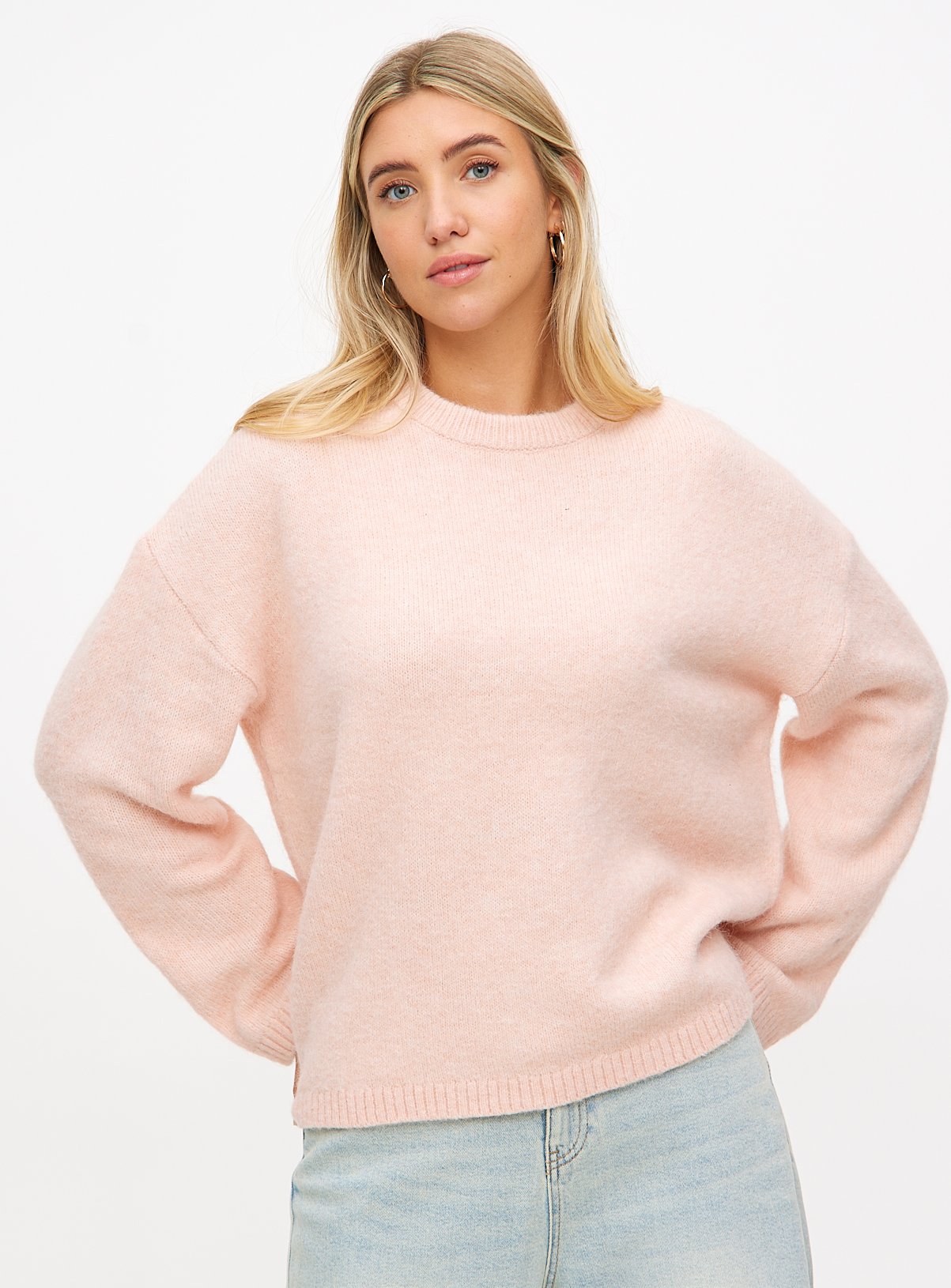 Pink Relaxed Crew Neck Jumper 14 - Image 1 thumbnail