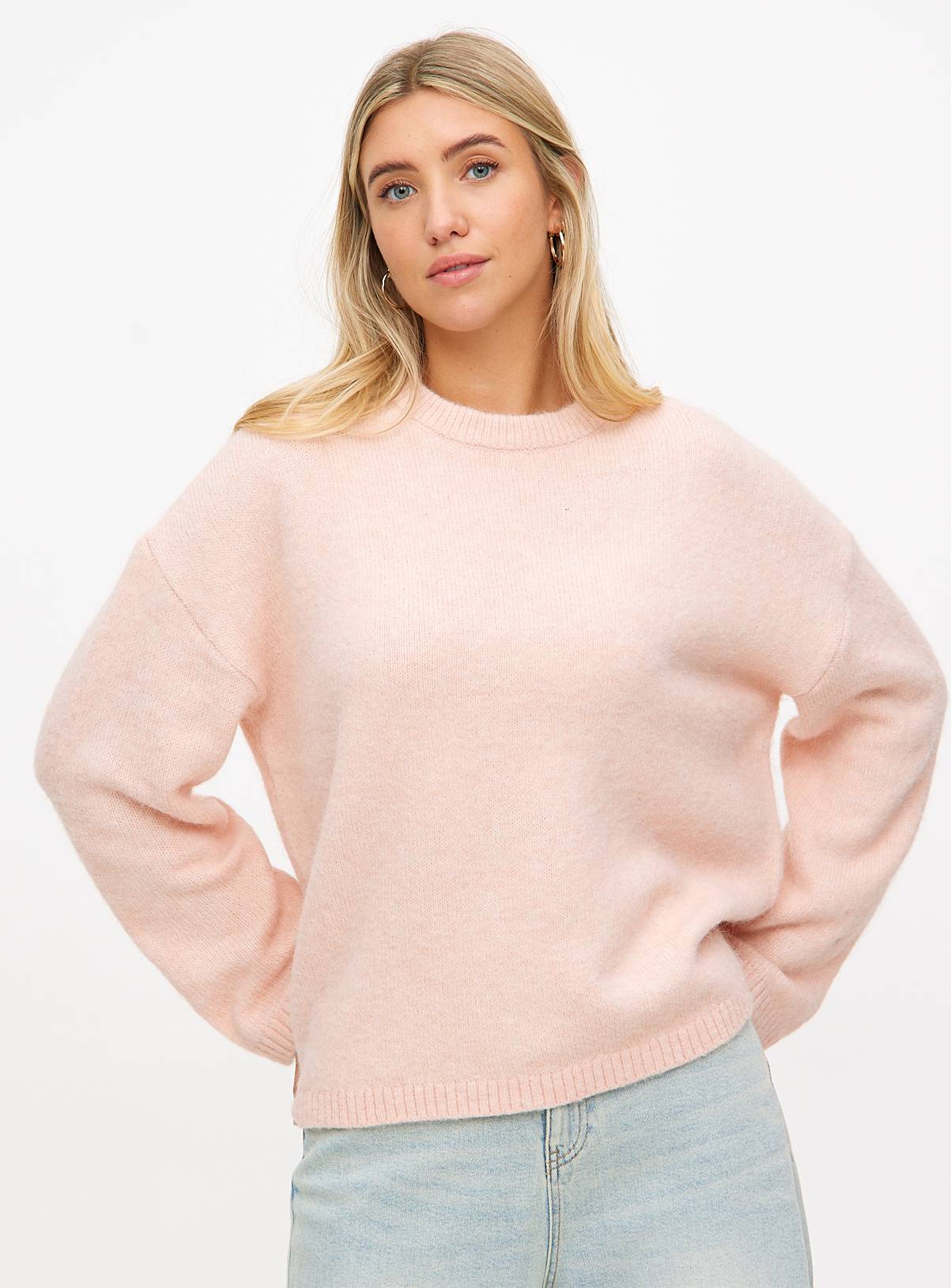 Pink Relaxed Crew Neck Jumper 14 - Image 1