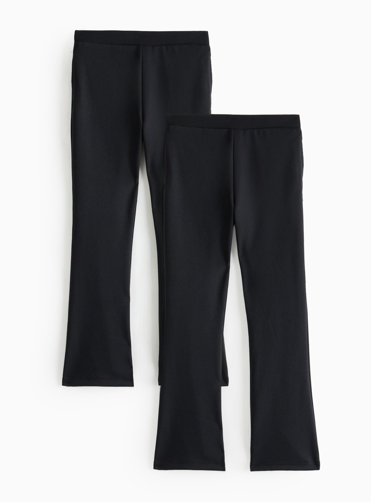 Black Black 2 Pack Ponte Flare Trousers (7 Years) - Tu by Sainsbury's