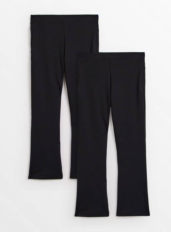 2 Pack Black Ponte Flare Trousers 11 years