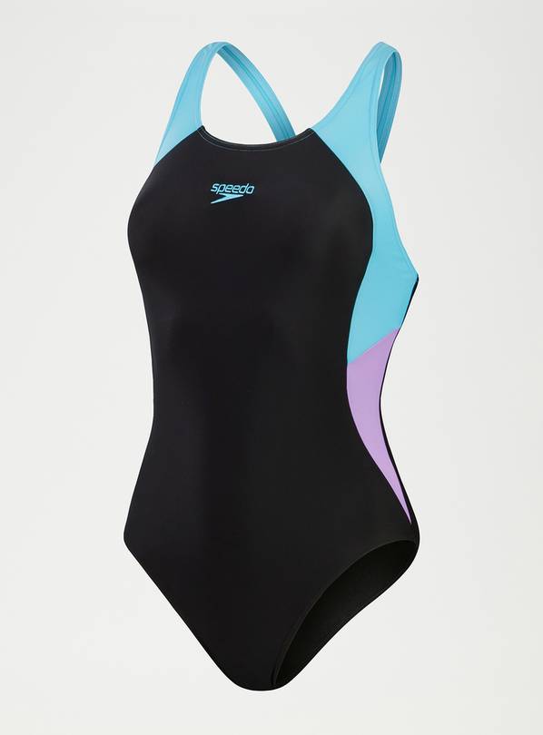 SPEEDO Womens Colourblock Splice Muscleback Swimsuit 16