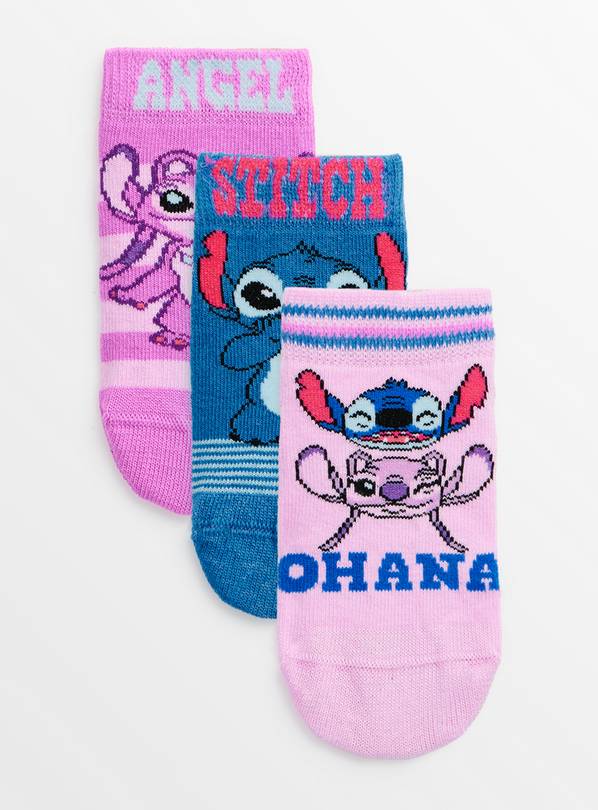 Disney Lilo & Stitch Trainer Socks 3 Pack 3-5.5