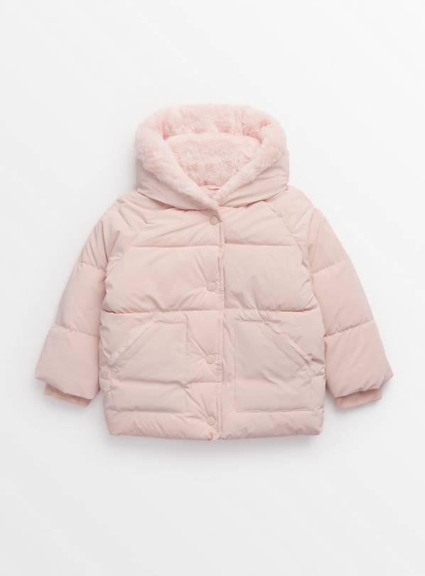 Pink Longline Puffer Jacket 2-3 years