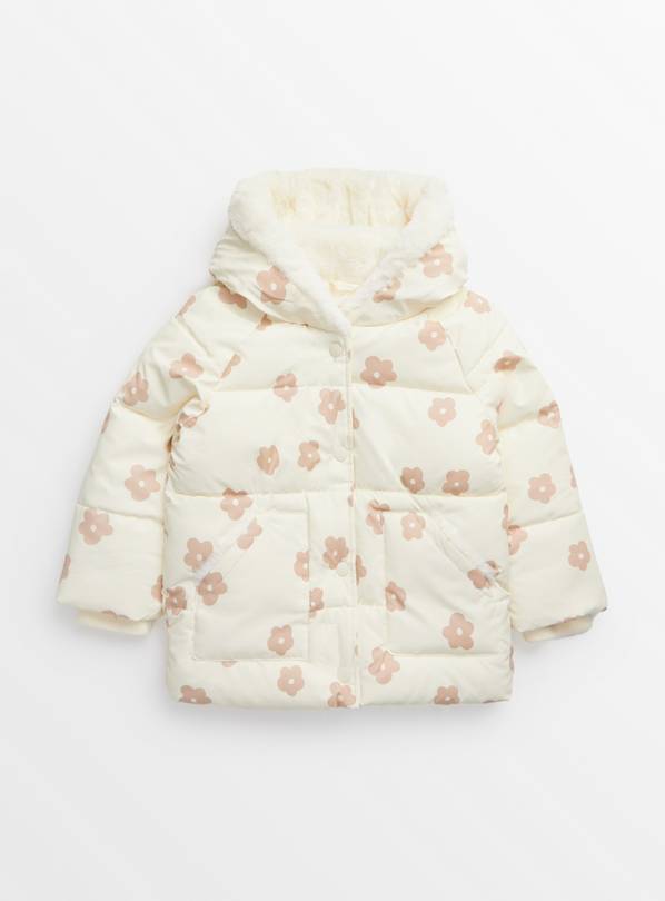 Daisy Floral Longline Puffer Coat 1-2 years