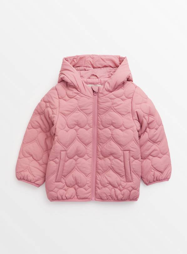 Pink Quilted Hearts Lightweight Coat 1-2 years