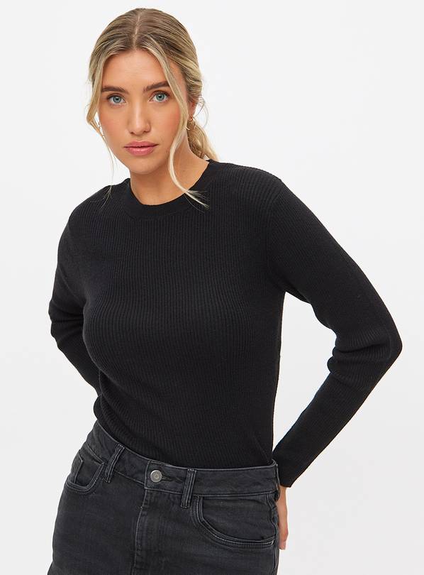 Buy Black Soft Touch Ribbed Crew Neck Jumper 12 Jumpers Argos