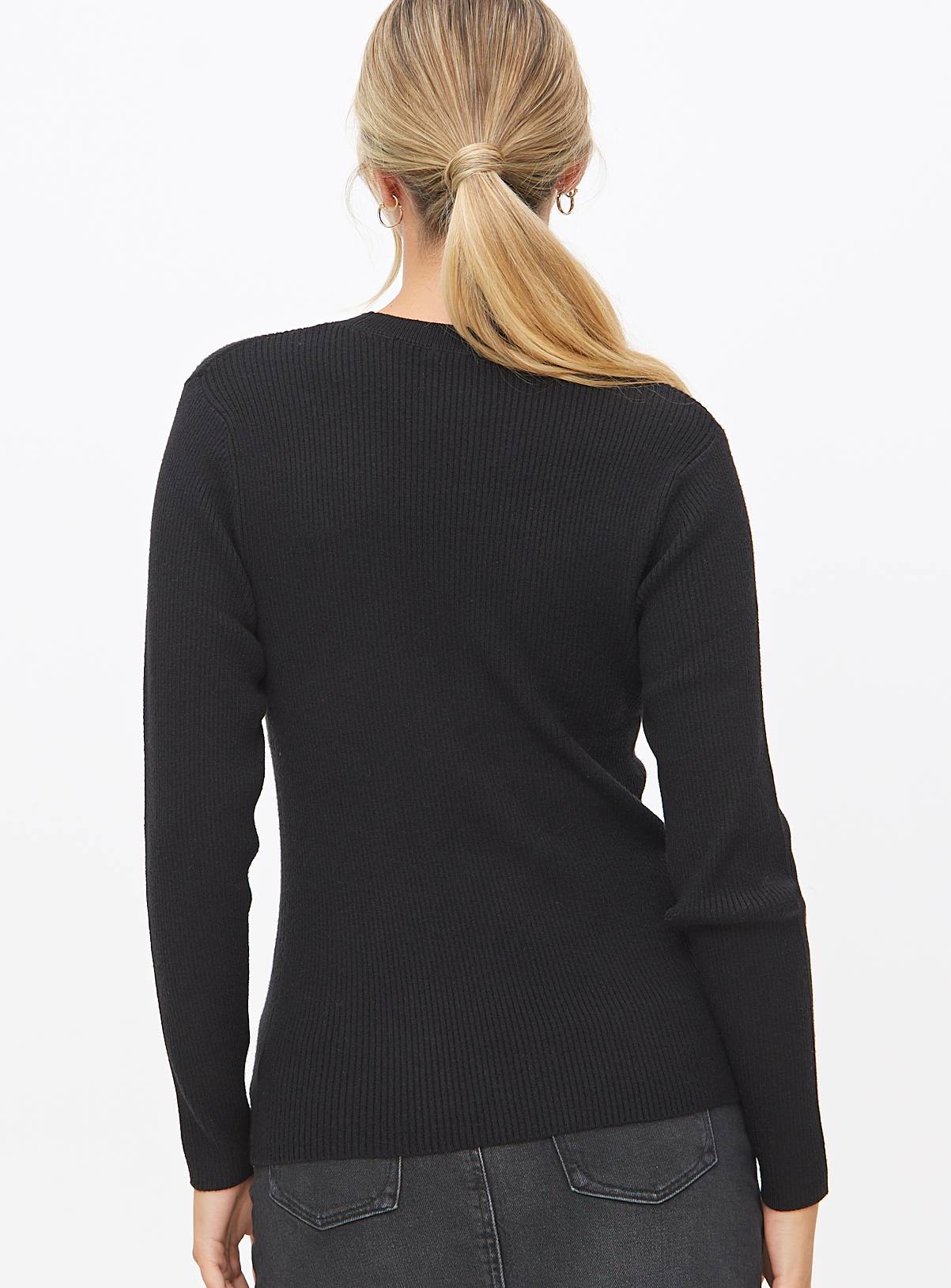 Black Soft Touch Ribbed Crew Neck Jumper 22 - Image 4