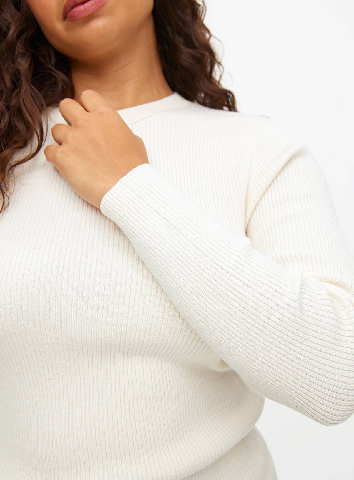 Cream Soft Touch Ribbed Crew Neck Jumper 20 - Image 3