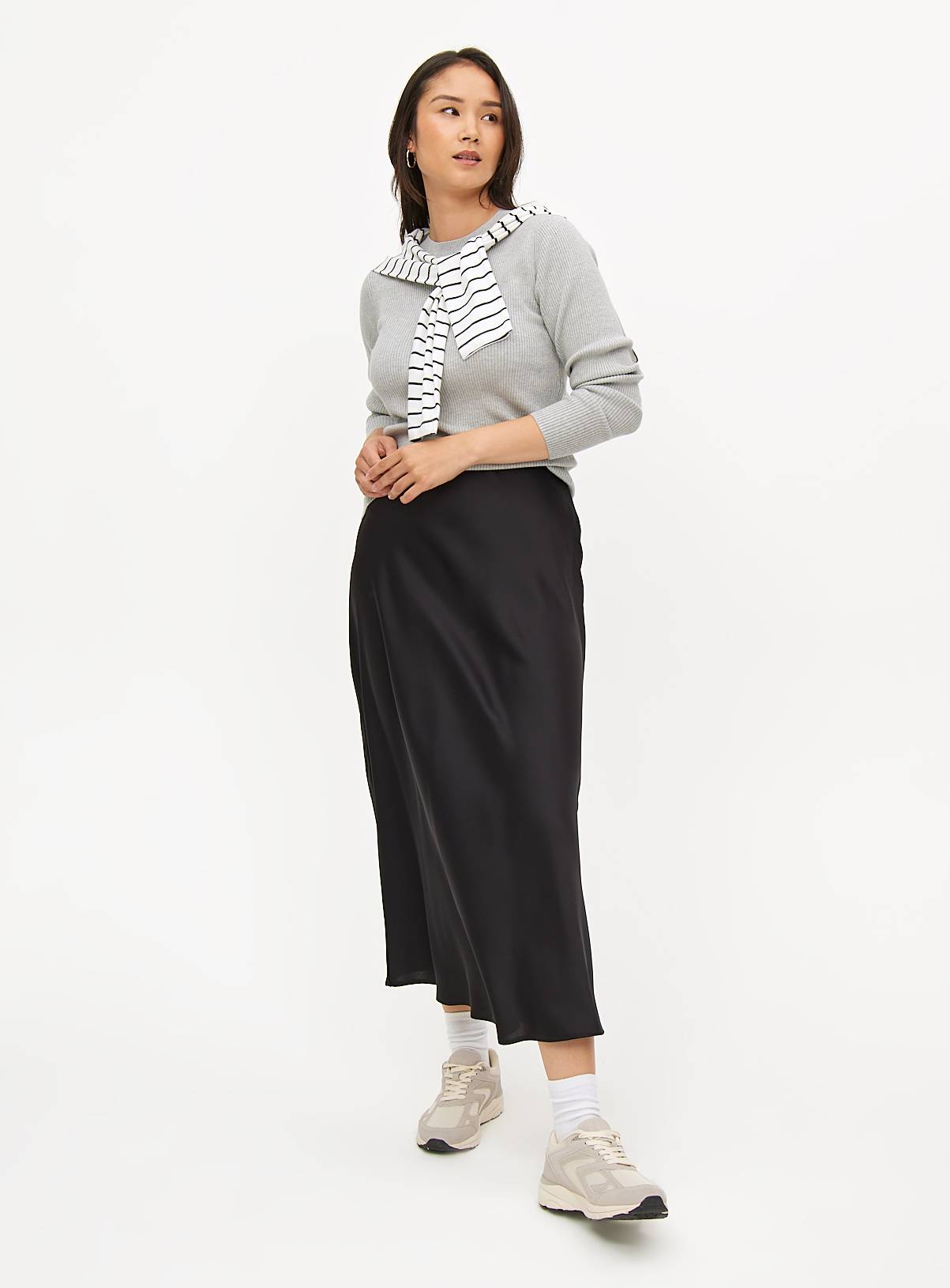Grey Soft Touch Ribbed Crew Neck Jumper 8 - Image 2