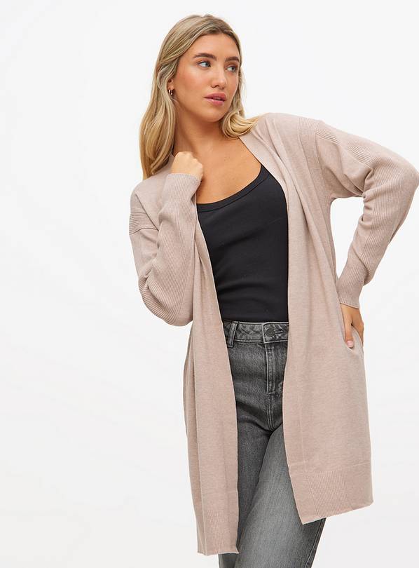 Beige Ribbed Longline Cardigan 18