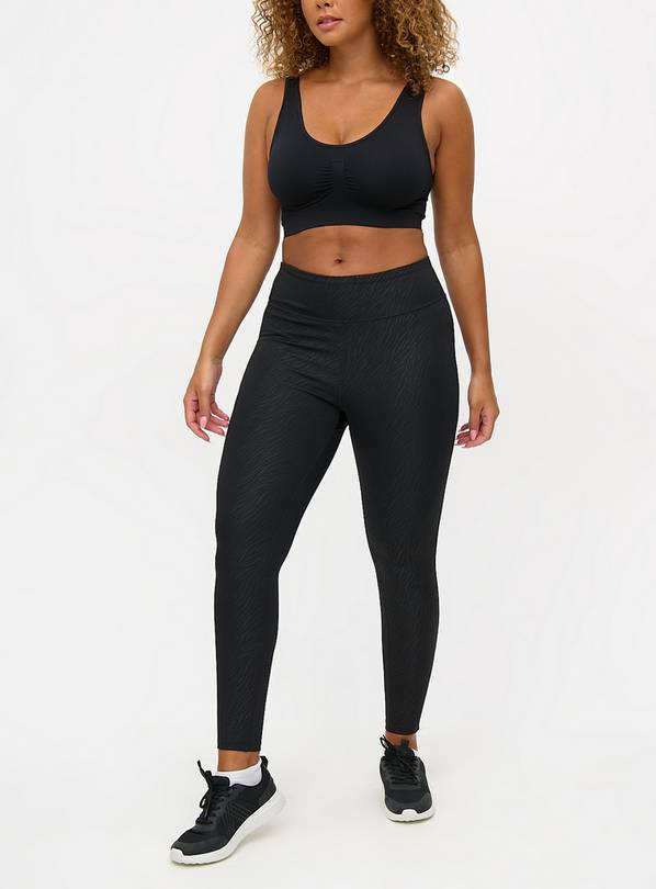 Black embossed leggings hotsell