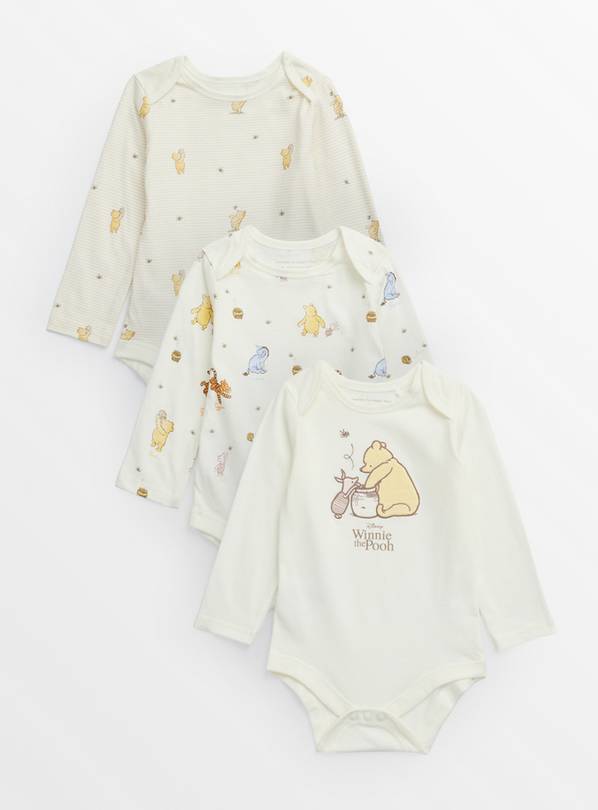 Disney Winnie The Pooh Long Sleeve Bodysuits 3 Pack 9-12 months