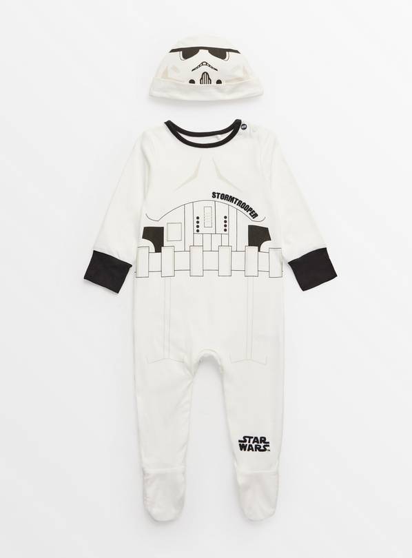 Halloween Star Wars Stormtrooper Print Sleepsuit & Hat Set 9-12 months