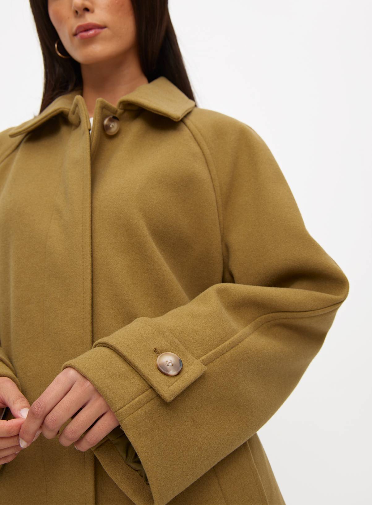 Green Wool-Look Trench Coat 8 - Image 2