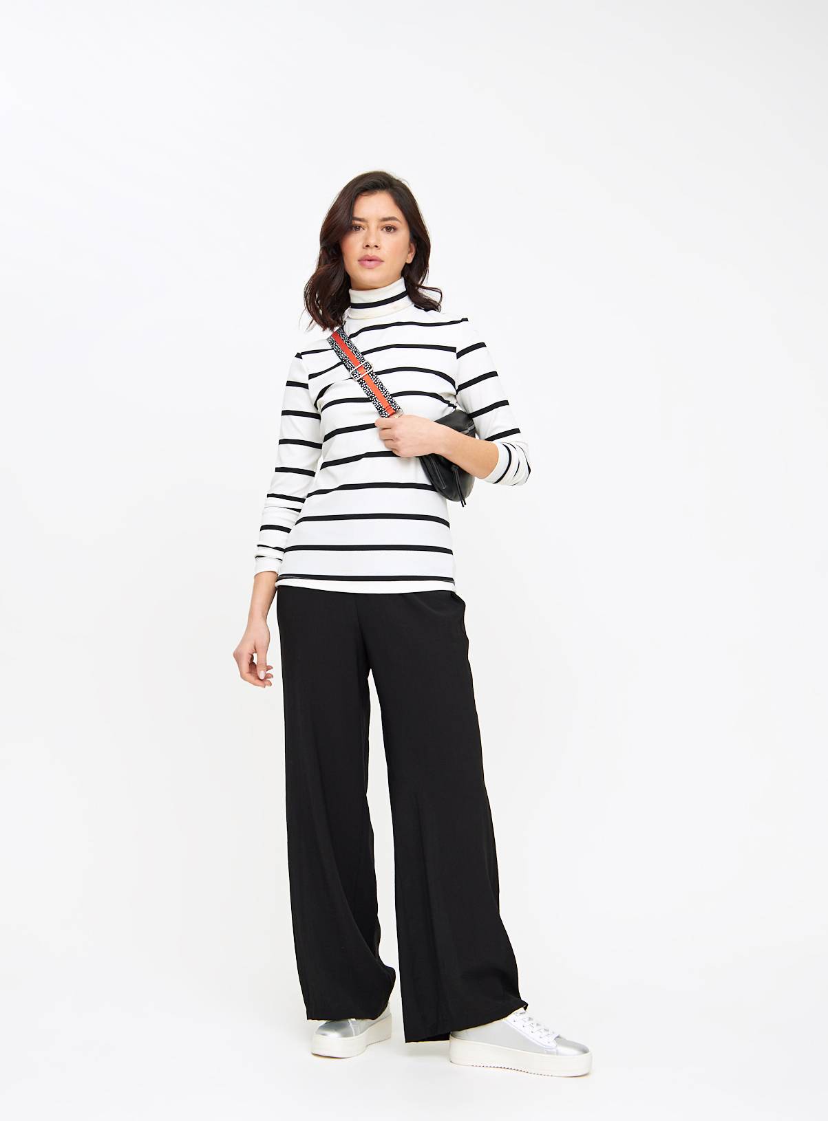 Black Crinkle Wide Leg Trousers 12 - Image 2