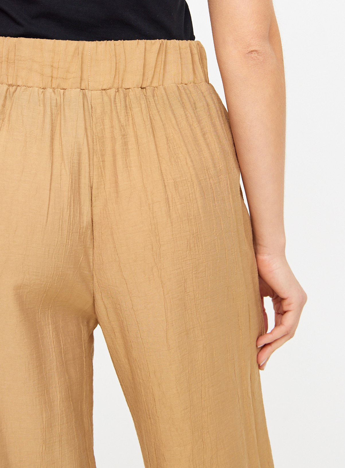 Stone Crinkle Wide Leg Trousers 14 - Image 3 thumbnail