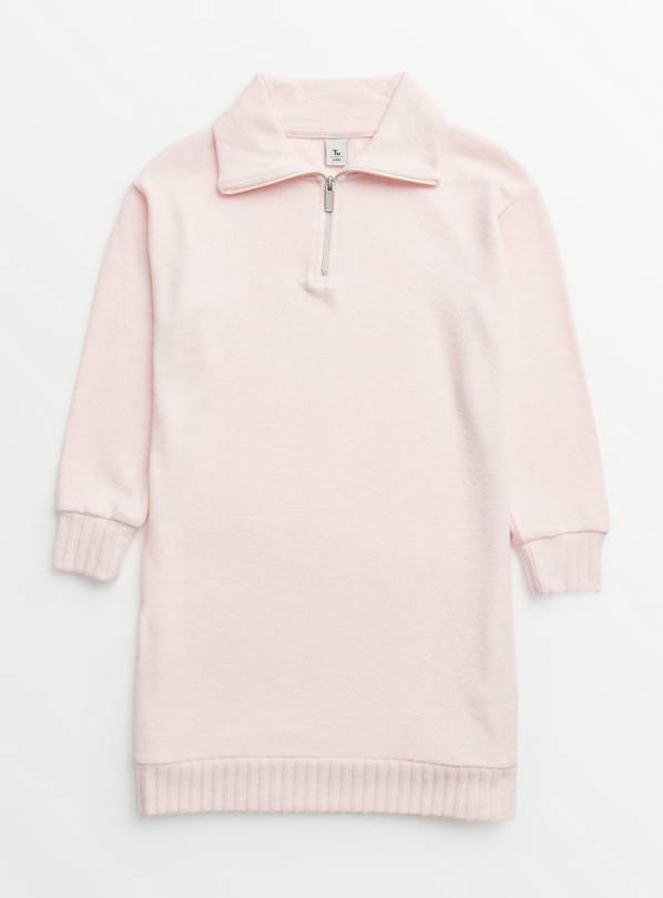 Pink Soft Knitted Zip Dress 9 years