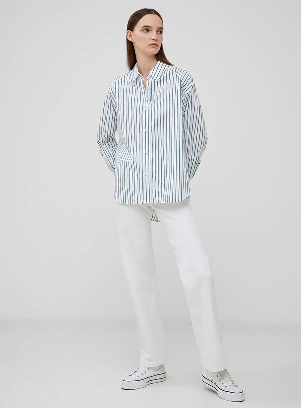 FRENCH CONNECTION Rhodes Poplin Sleeve Detail Shirt S