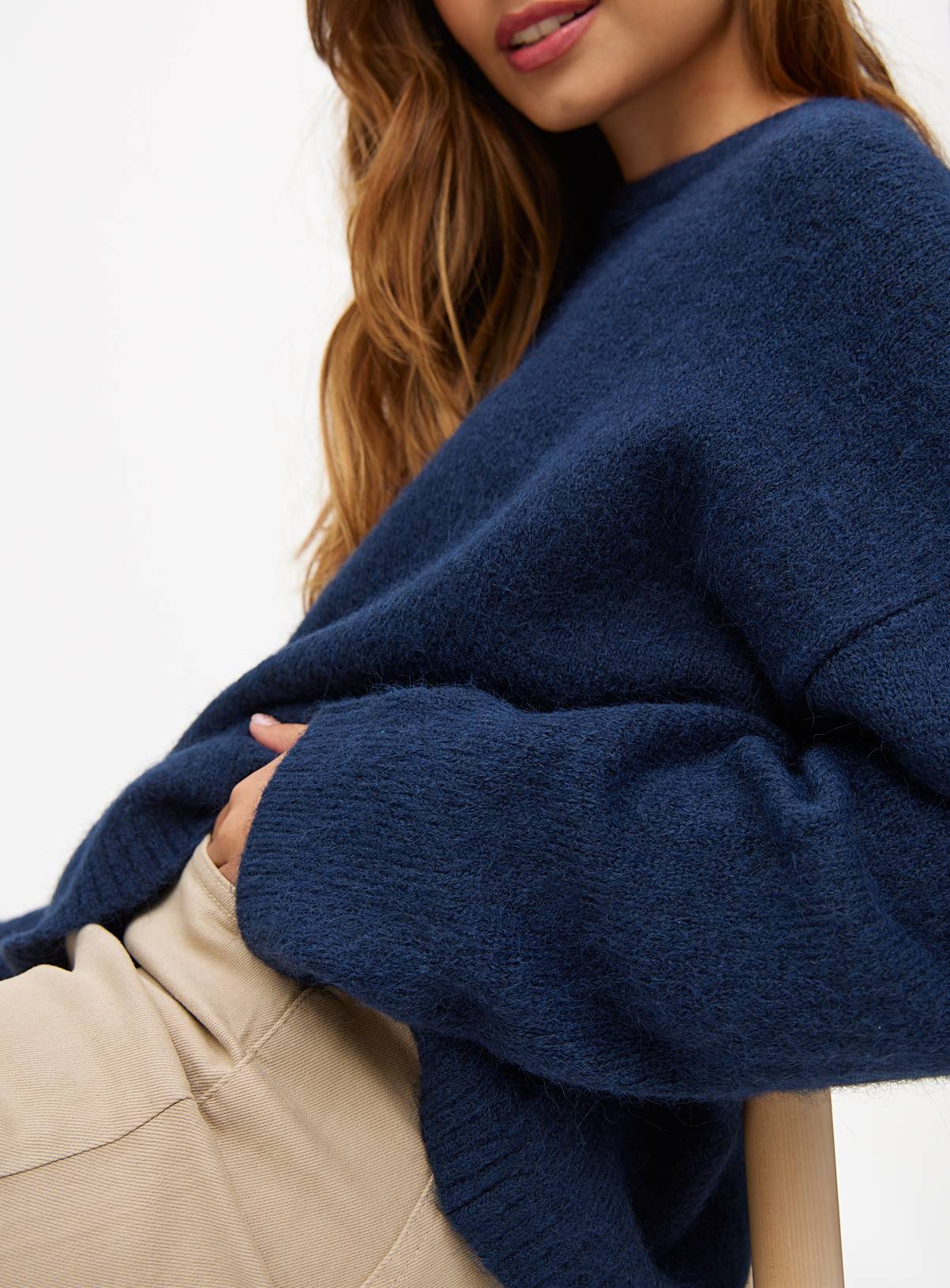 Navy Relaxed Crew Neck Jumper 14 - Image 2