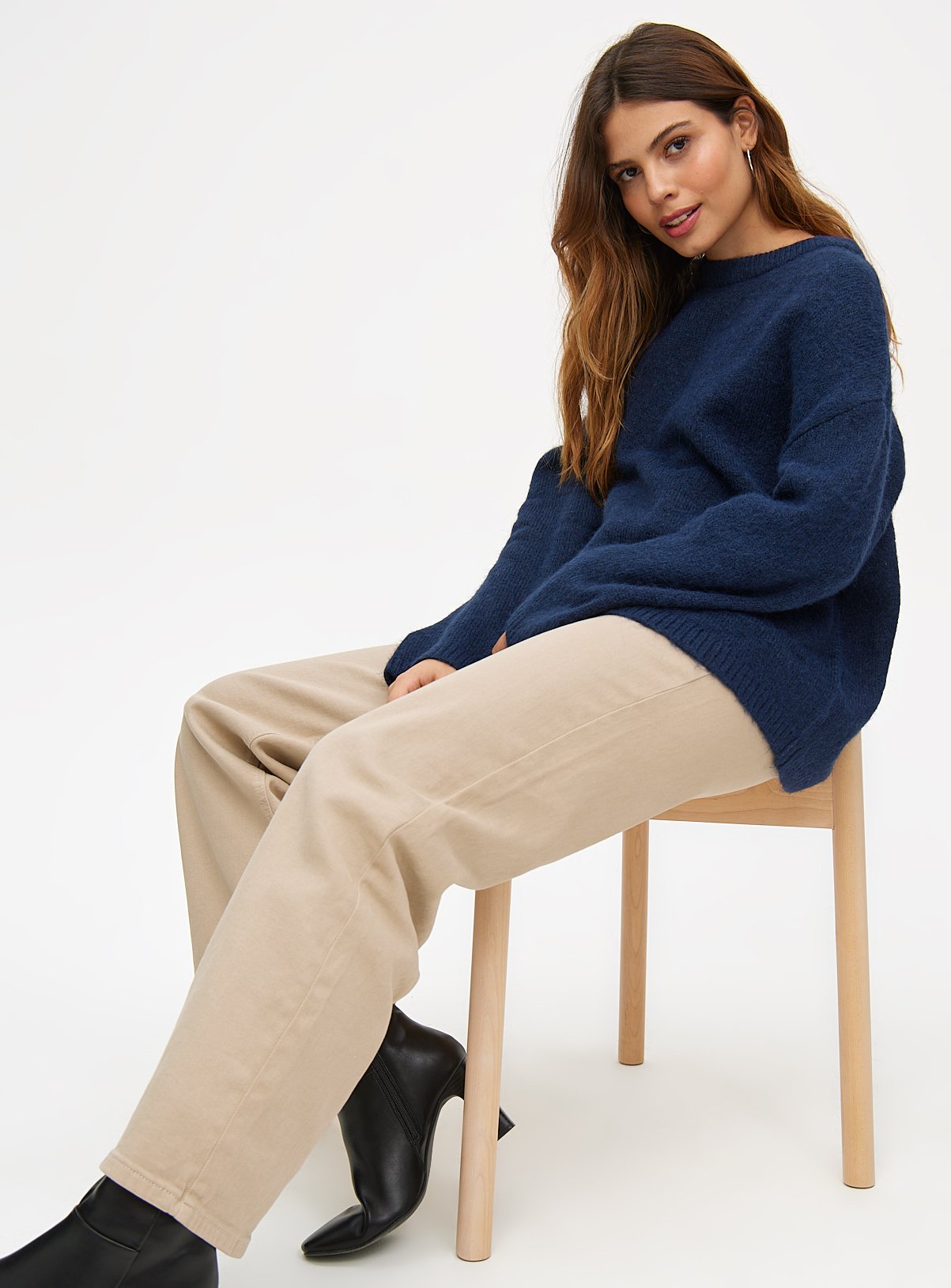 Navy Relaxed Crew Neck Jumper 14 - Image 3 thumbnail