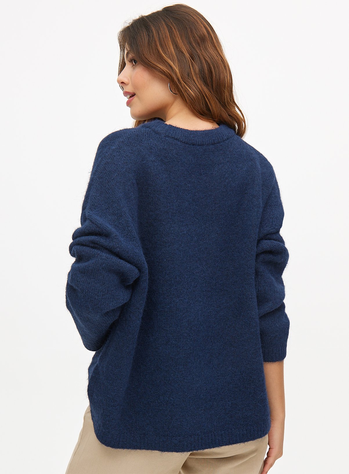 Navy Relaxed Crew Neck Jumper 14 - Image 4 thumbnail