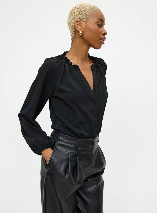 Black Frill Long Sleeve Blouse 12