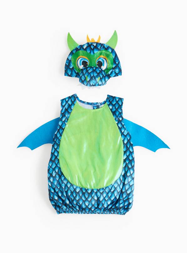 Halloween Blue Dragon Fancy Dress Costume With Hat Set  1-2 years