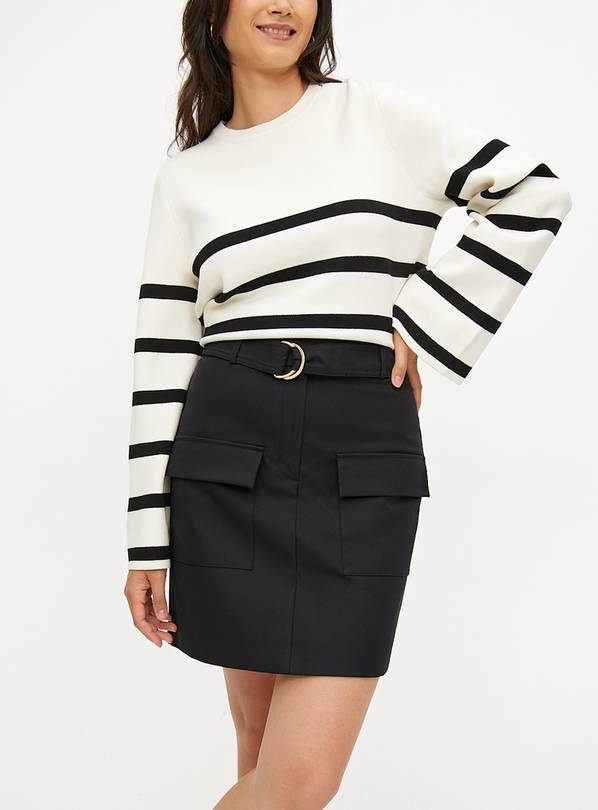 Black Belted Utility Mini Skirt 10