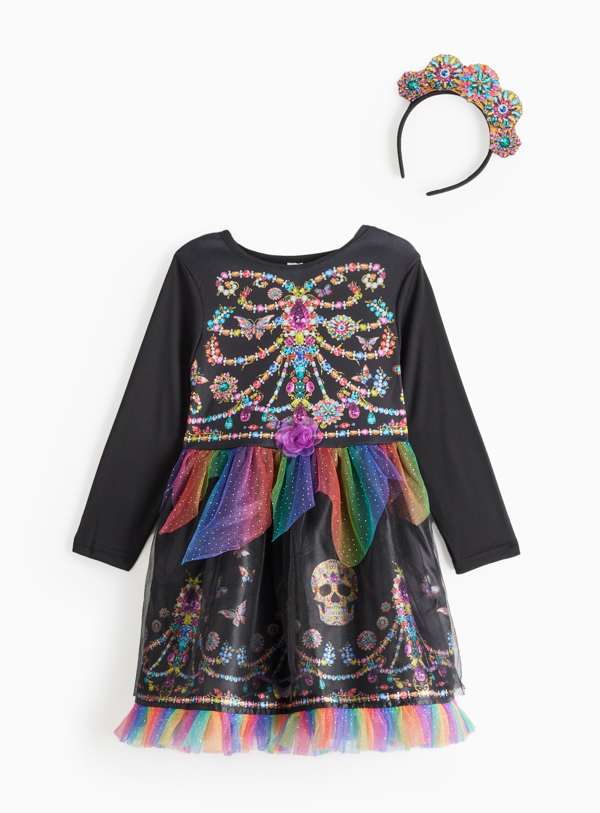 Black Black Halloween Novelty Day Of The Dead Fancy Dress Costume (11-12 Years) - Tu by Sainsbury's