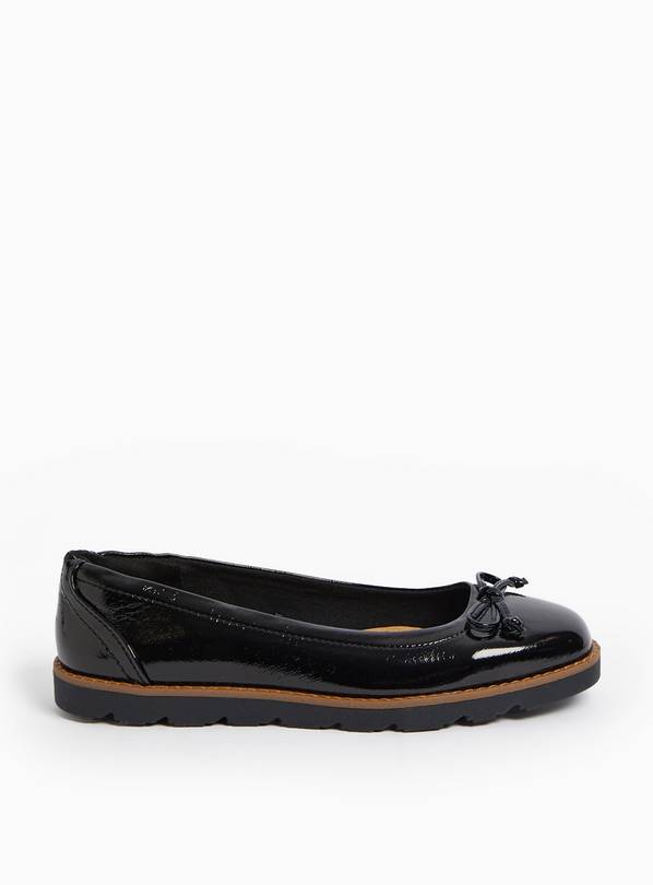 Black Patent Sporty Ballerina Pumps  6